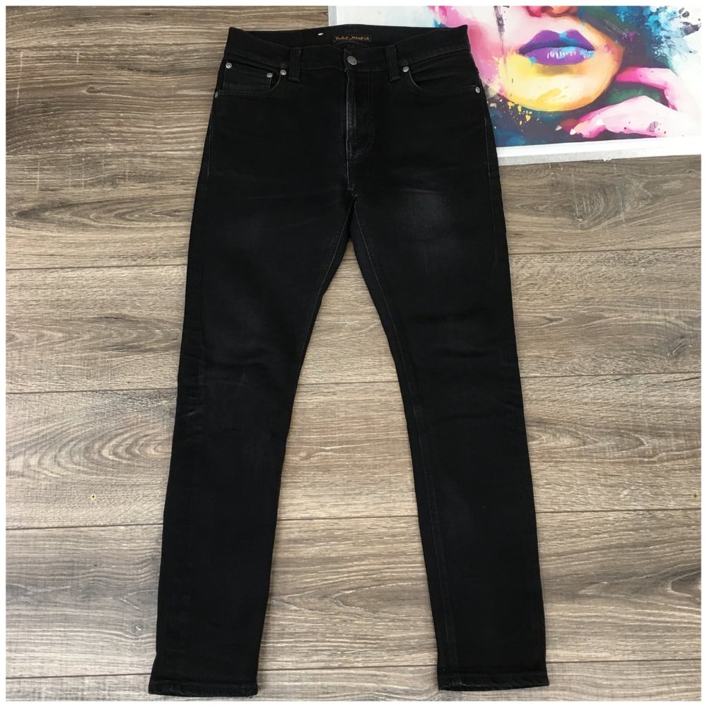 Nudie Brute Knut Mens Denim Jeans Size 28x30 Black